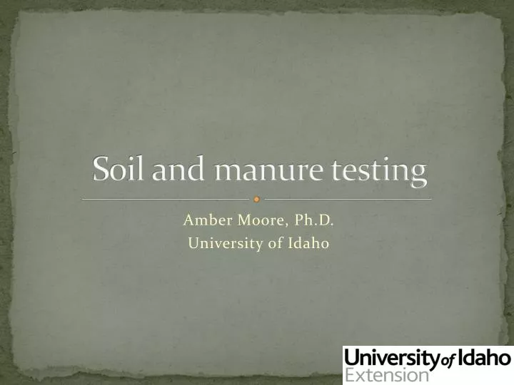 soil and manure testing