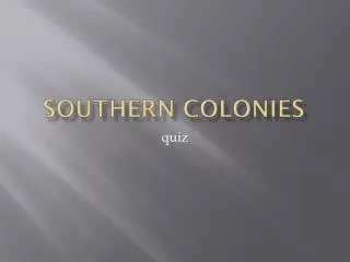 southern colonies