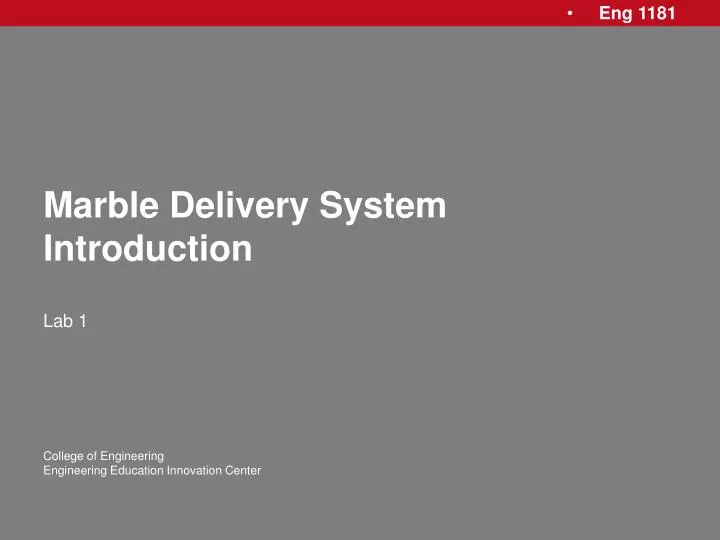marble delivery system introduction