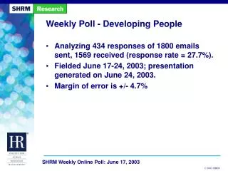 Weekly Poll - Developing People