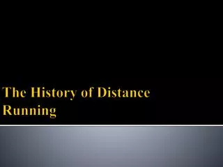 the history of distance running