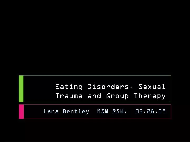 eating disorders sexual trauma and group therapy
