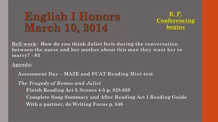 english i honors march 10 2014