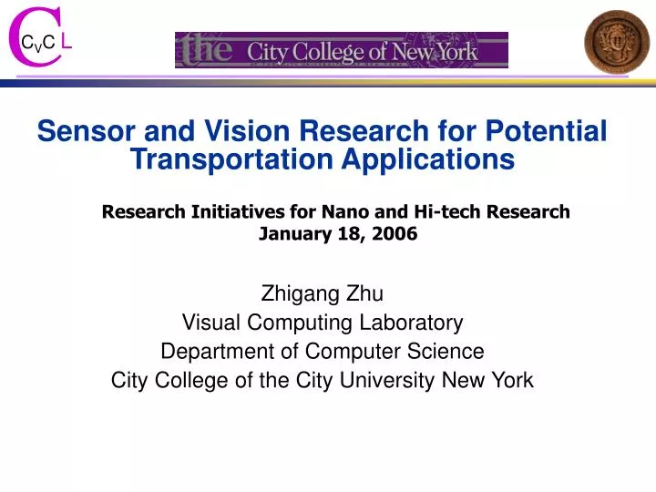 sensor and vision research for potential transportation applications
