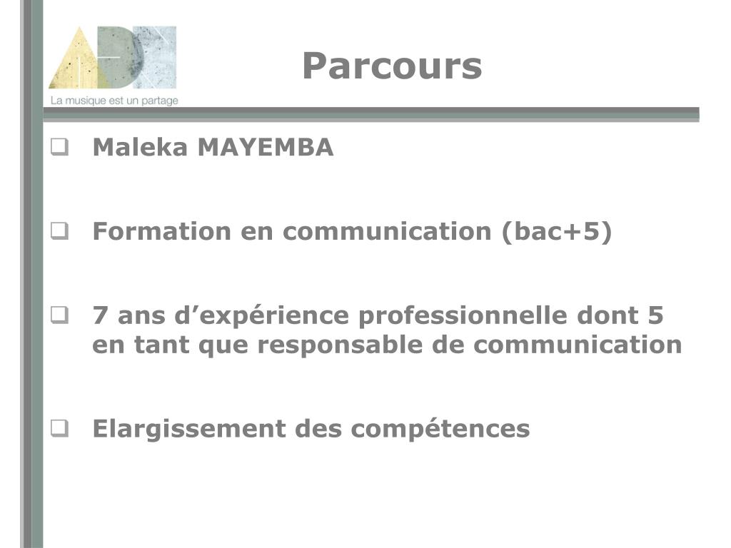 PPT - Parcours PowerPoint Presentation, free download - ID:2693351