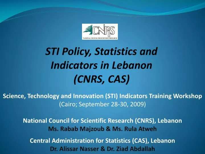 sti policy statistics and indicators in lebanon cnrs cas