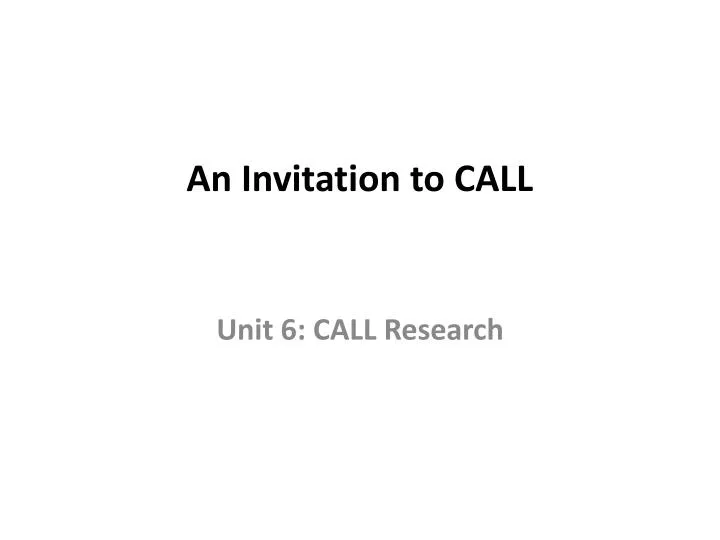 an invitation to call