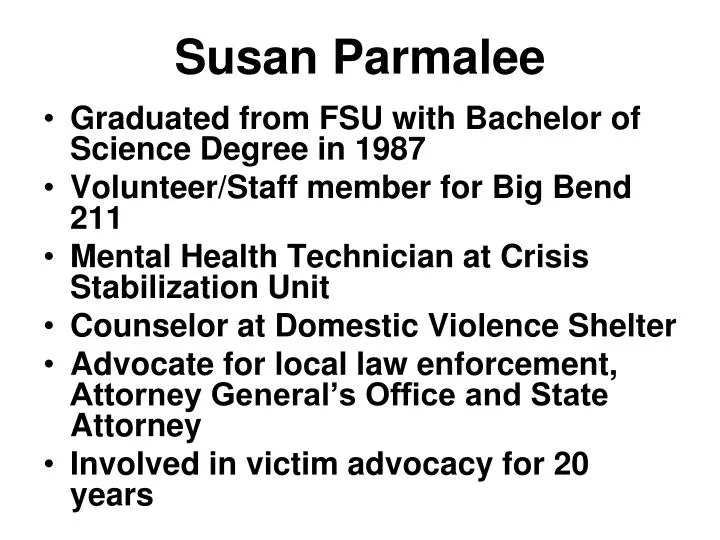 susan parmalee