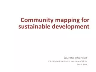 Community mapping for sustainable development