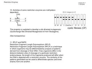 10. Activities of some restriction enzymes are methylation-dependent. CH3