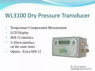 WL3100 Dry Pressure Transducer