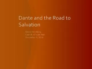 Dante and the Road to Salvation