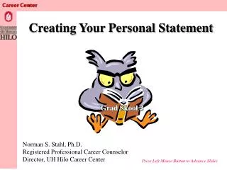 Creating Your Personal Statement