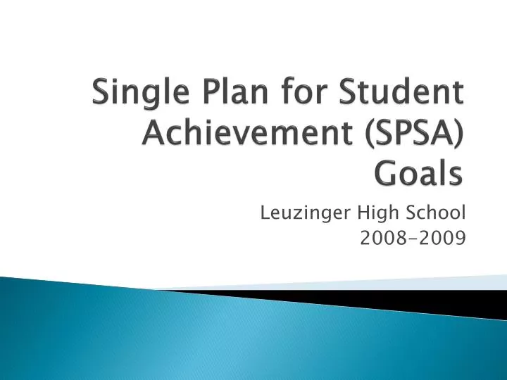 single plan for student achievement spsa goals