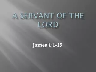 A Servant of the Lord