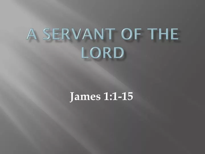 a servant of the lord