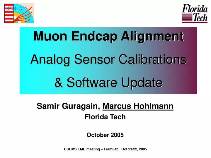 muon endcap alignment analog sensor calibrations software update