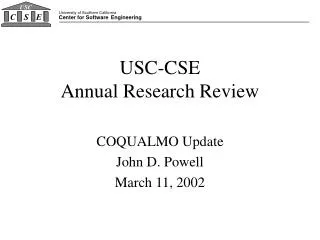 USC-CSE Annual Research Review