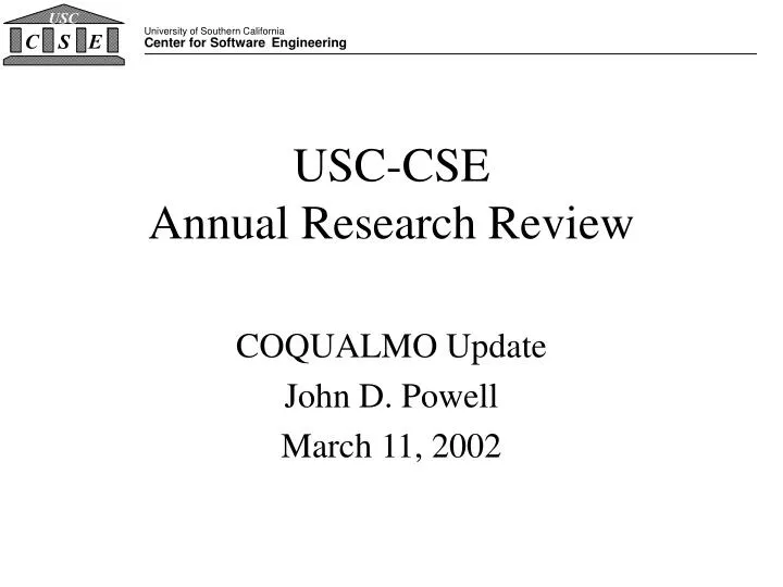 usc cse annual research review