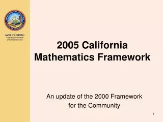 2005 California Mathematics Framework