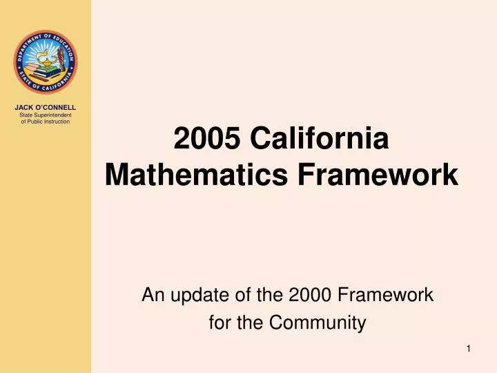2005 california mathematics framework