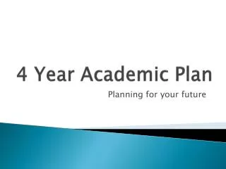 4 Year Academic Plan
