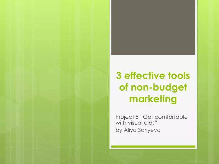 3 effective tools of non budget marketing