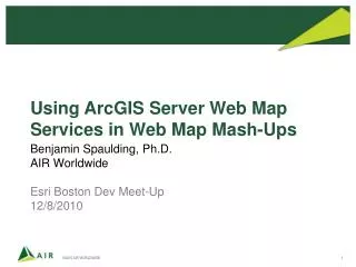 Using ArcGIS Server Web Map Services in Web Map Mash-Ups
