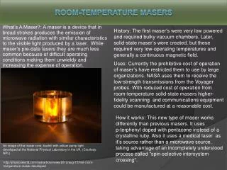 Room-Temperature Masers