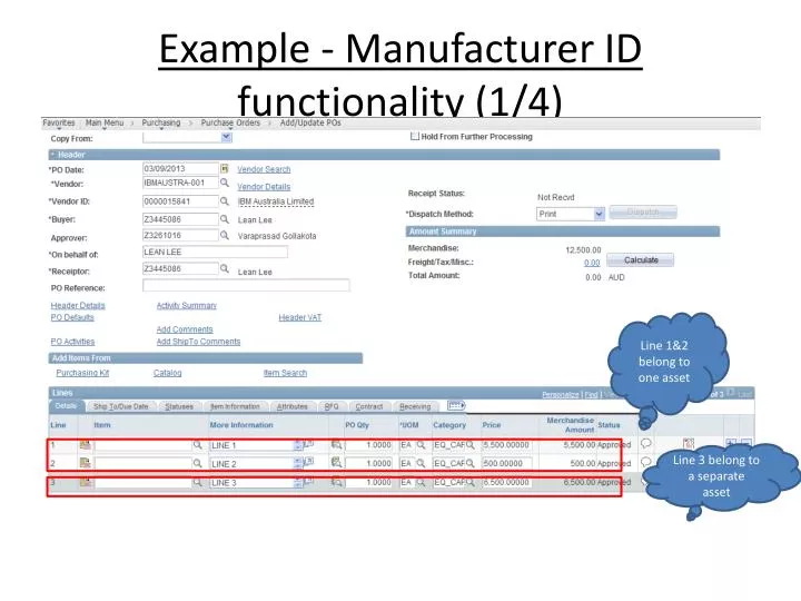 example manufacturer id functionality 1 4