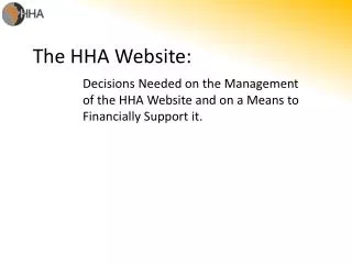 The HHA Website: