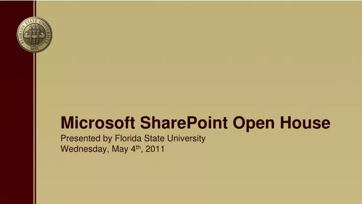 presented by florida state university wednesday may 4 th 2011