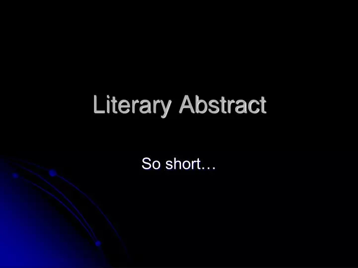 literary abstract
