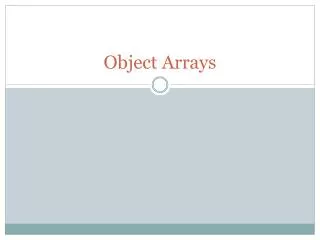 Object Arrays