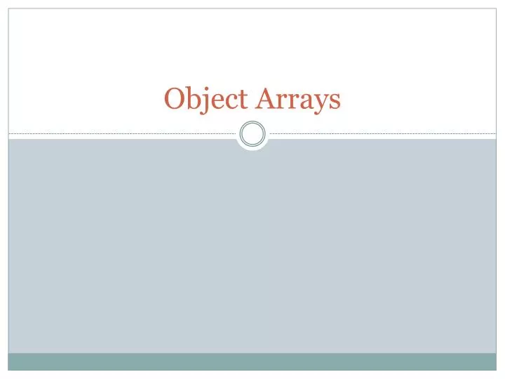 object arrays