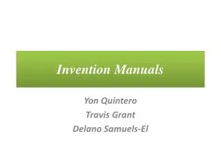 Invention Manuals