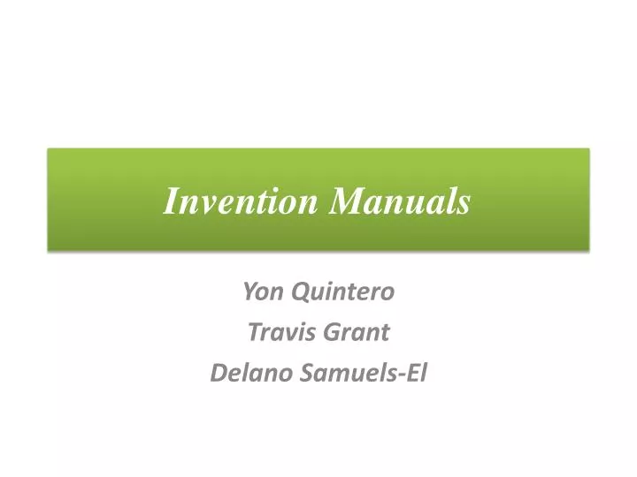 invention manuals