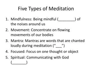 Five Types of Meditation