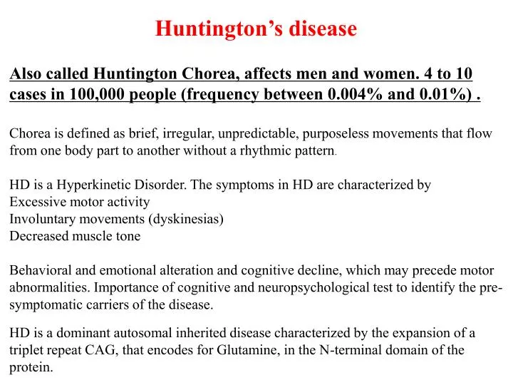 Ppt Huntingtons Disease Powerpoint Presentation Free Download Id2693659 6616