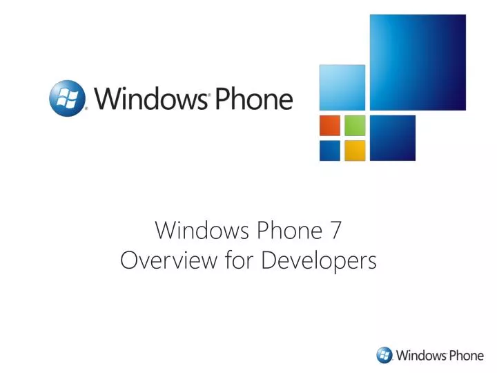 windows phone 7 overview for developers
