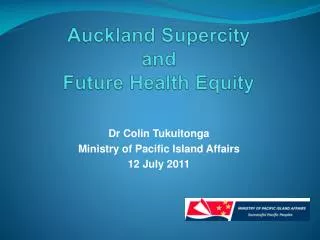 Auckland Supercity and Future Health Equity