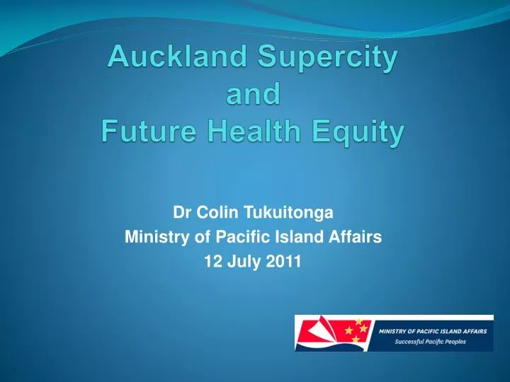auckland supercity and future health equity