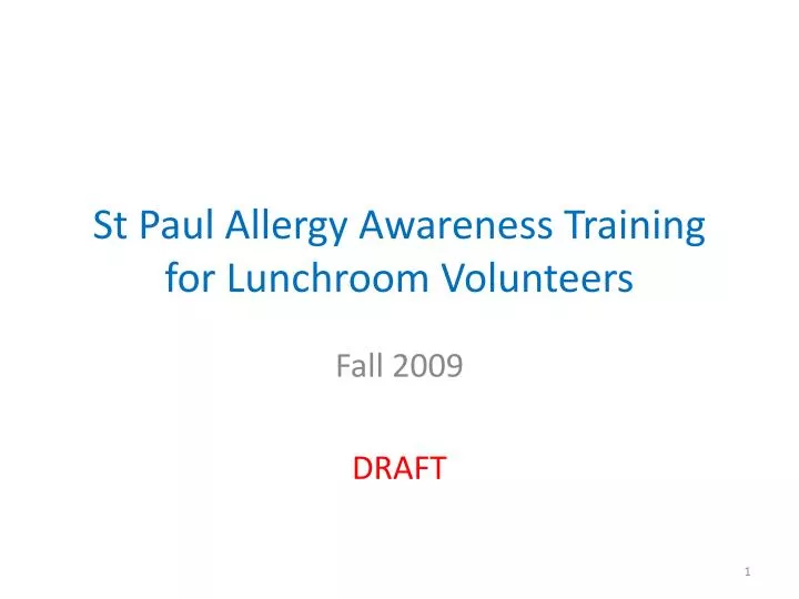 st paul allergy awareness training for lunchroom volunteers