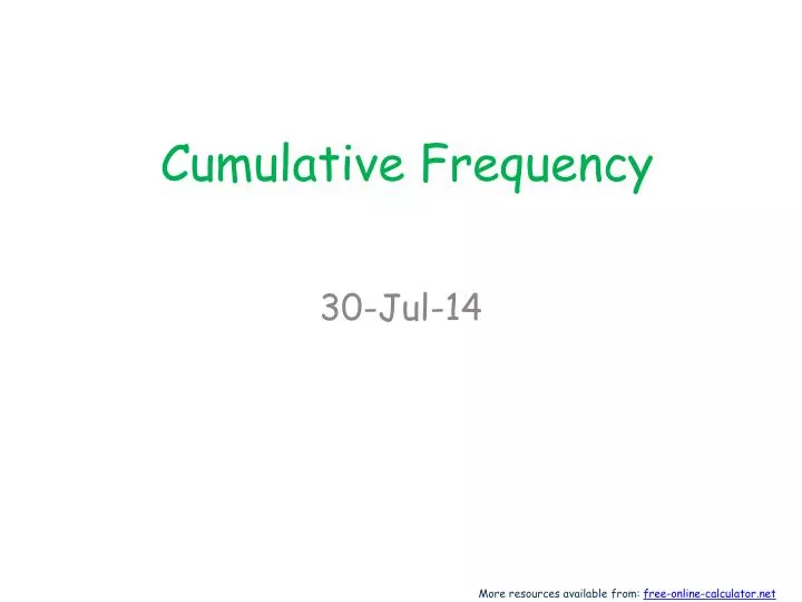 cumulative frequency
