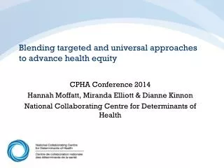 Blending targeted and universal approaches to advance health equity