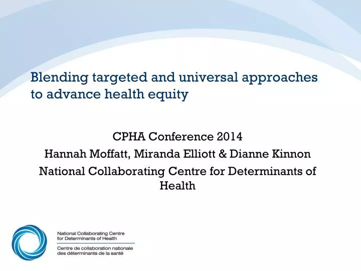 blending targeted and universal approaches to advance health equity