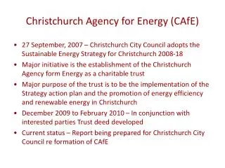 Christchurch Agency for Energy (CAfE)