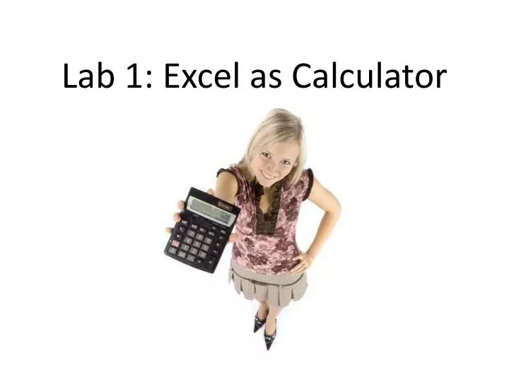lab 1 excel as calculator