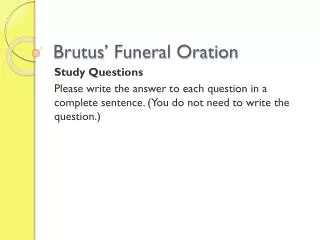 brutus funeral oration