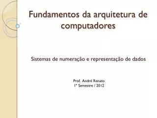 fundamentos da arquitetura de computadores